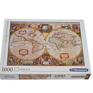 Clementoni 1000 Piece Puzzle Antique World Map Henricus Hondius 1630 Made Italy
